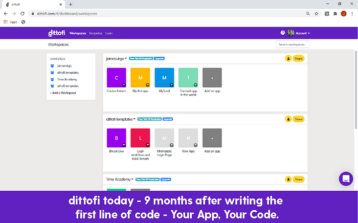 Dittofi after 9 months of app development