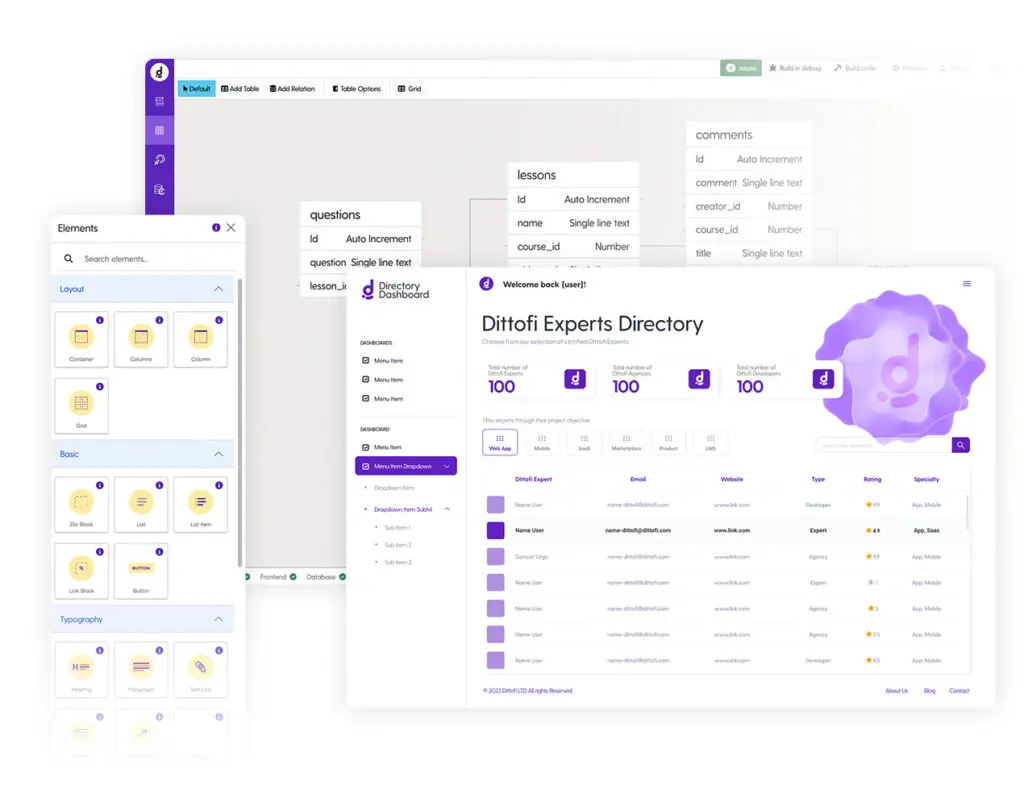 Dittofi's hybrid no-code app builder