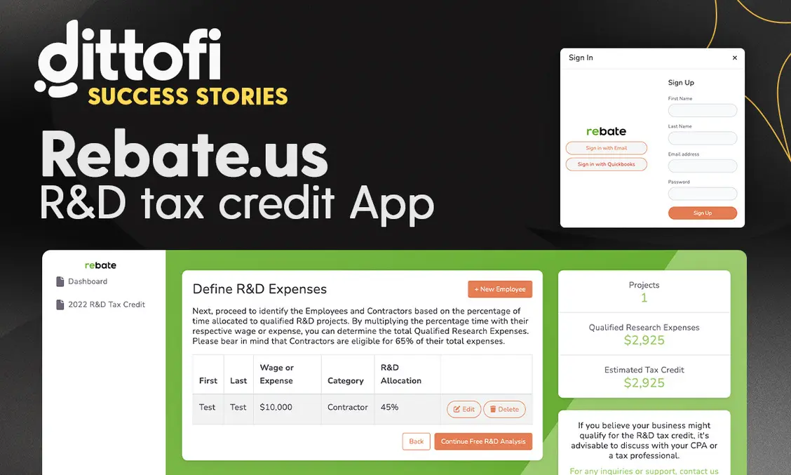 Rebate Dittofi founder success story