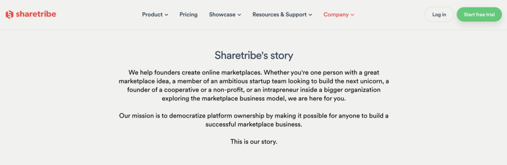 What is the best rental marketplace software? Screenshot of Sharetribe's website.