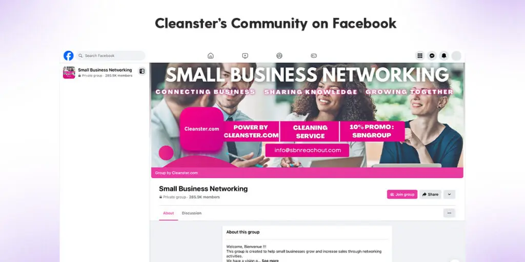 Cleanster built a community of cleaners on Facebook.