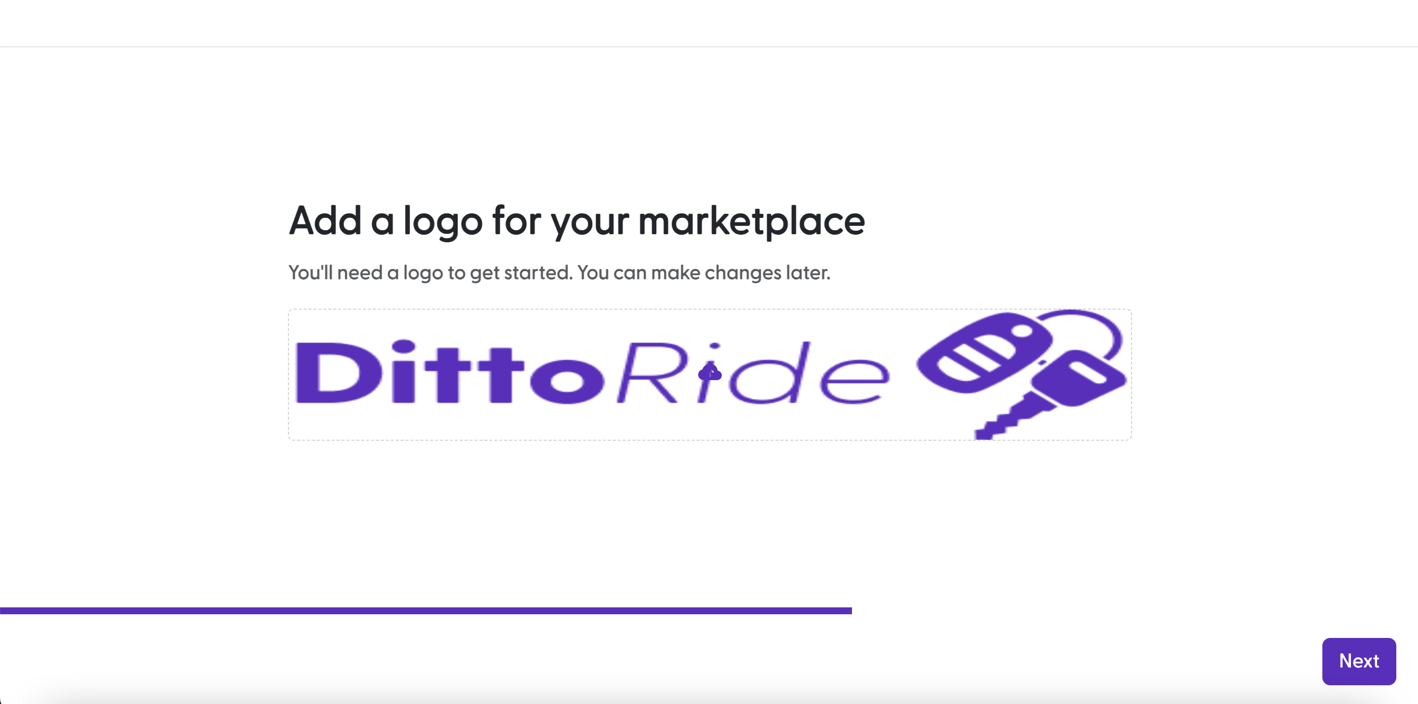 Upload a logo for your two sided marketplace.