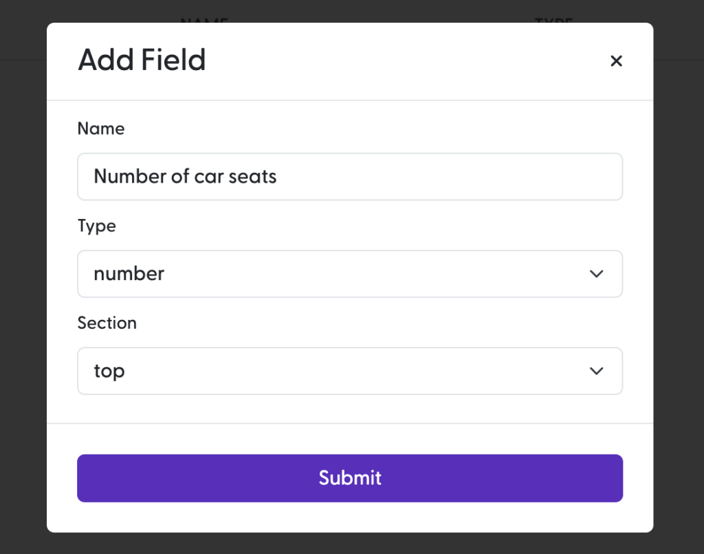 Creating a new Listing Field.