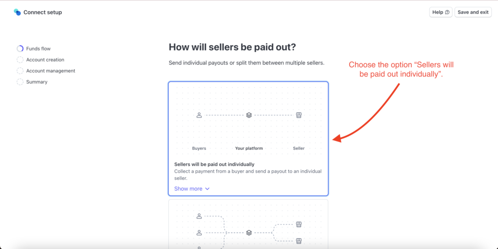 Choose "Sellers will be paid out individually".