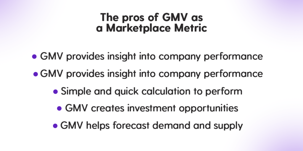 The Pros of GMV as a marketplace metric.