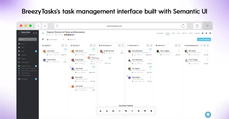 BreezyTasks app using Semantic UI React.